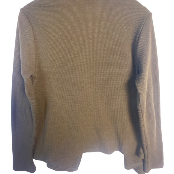 Soft Surroundings Long Sleeve Cropped Waterfall Cardigan brown green Sz M - Picture 6 of 8
